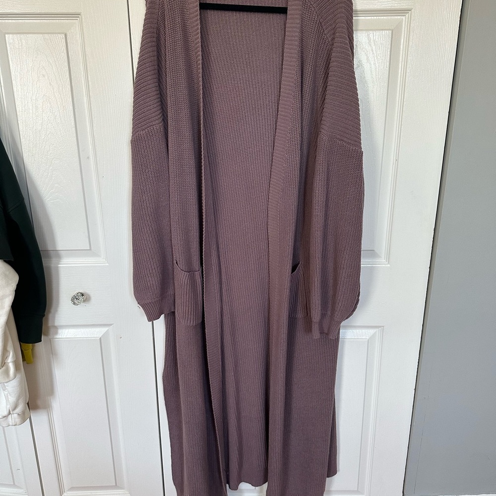 Arula Women's Mauve Long Cardigan Sweater